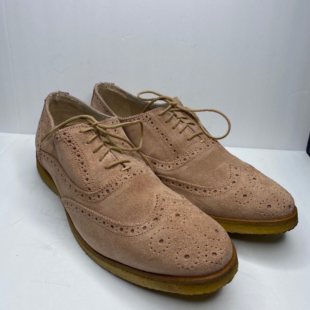 WALK LONDON DUKE SUEDE OXFORD BROGUE SHOES - SIZE 11
